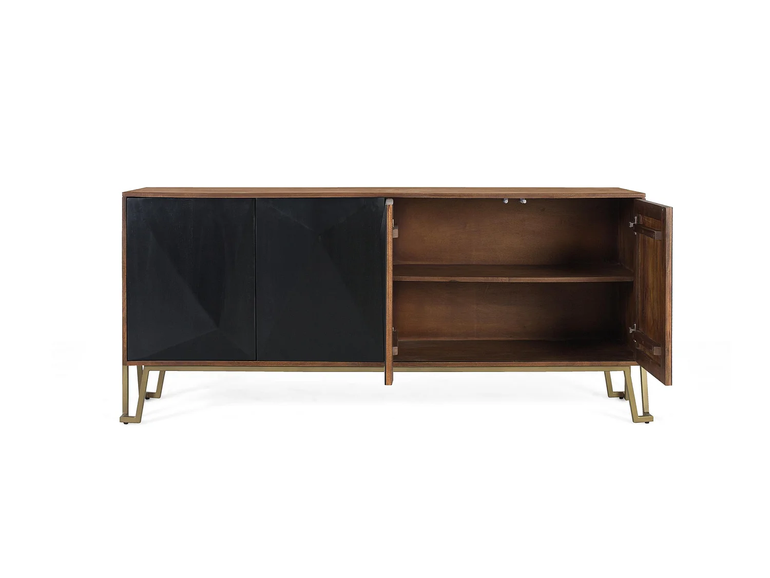 Buffet en bois de manguier, style contemporain moderne - 80 x 180 x 46