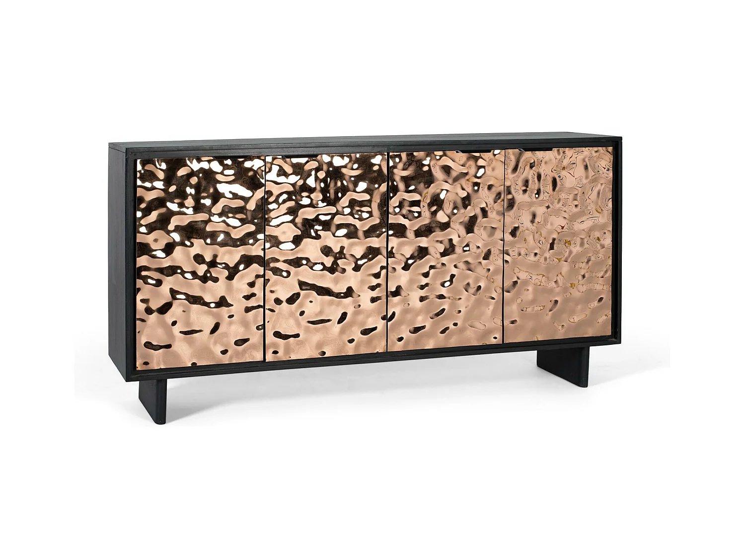 Hedendaags dressoir van mangohout en ijzeren poten