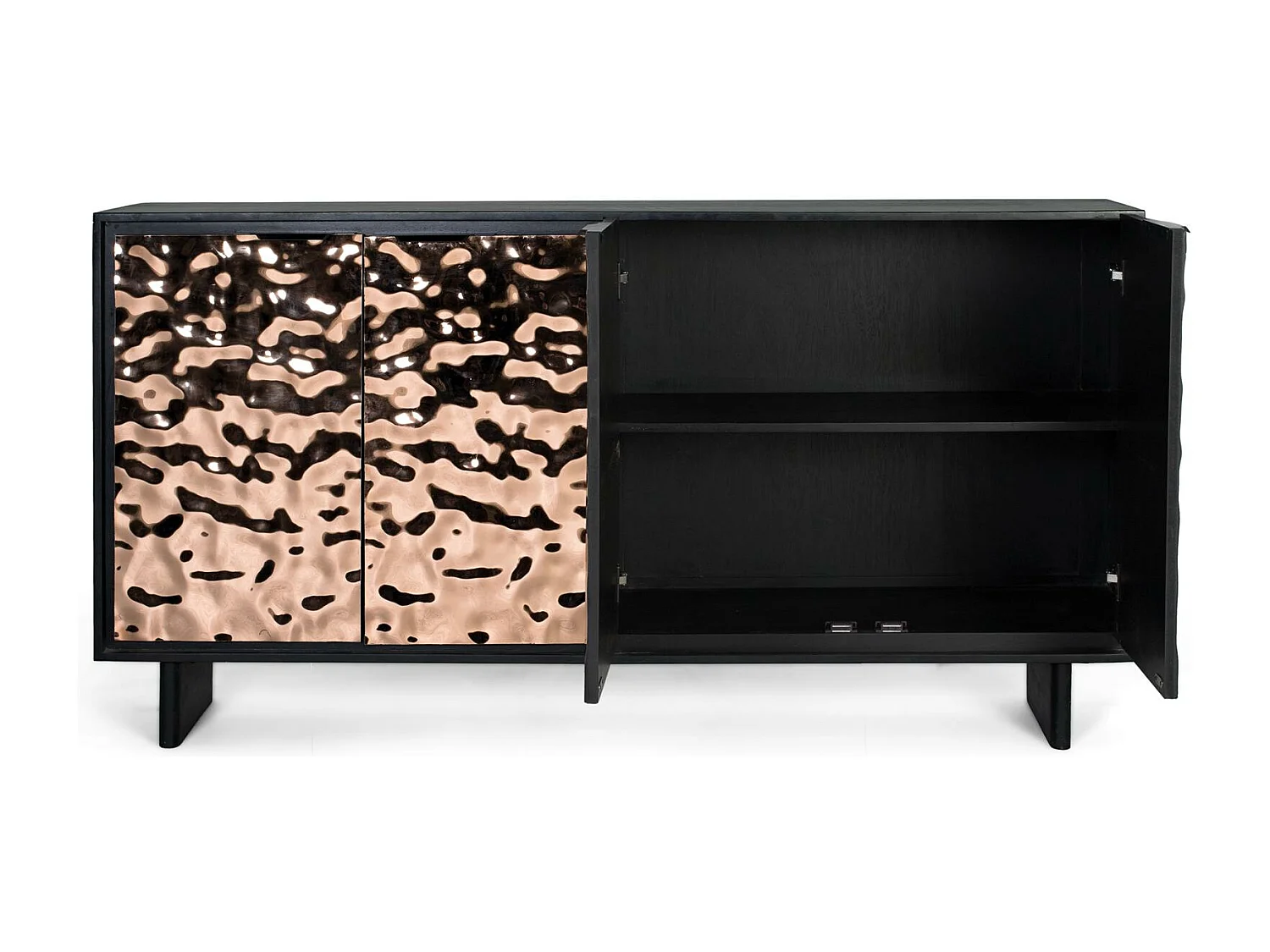 Buffet contemporain en bois de manguier et pieds en fer