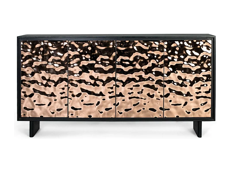 Credenza moderna in legno di mango e gambe in ferro