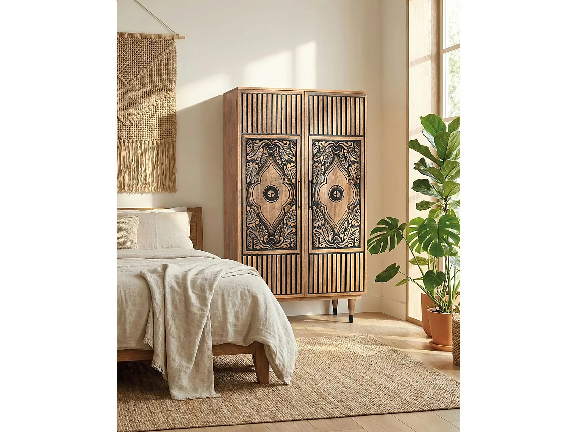Buffet en bois de manguier, style rustique moderne - 150 x 90 x 43