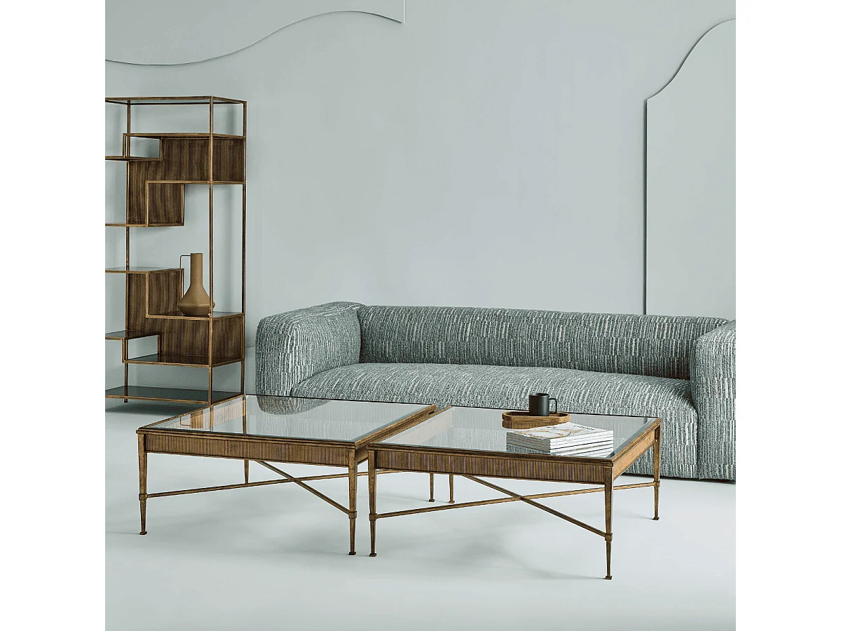 Table basse avec bandeau mouluré L88,5 cm - ANTOINETTE