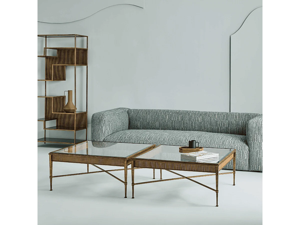 Table basse avec bandeau mouluré L88,5 cm - ANTOINETTE