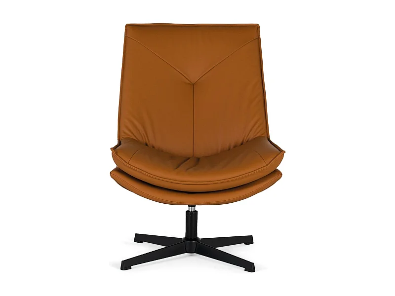 Fauteuil pivotant recouvert de cuir synthétique et rembourrage