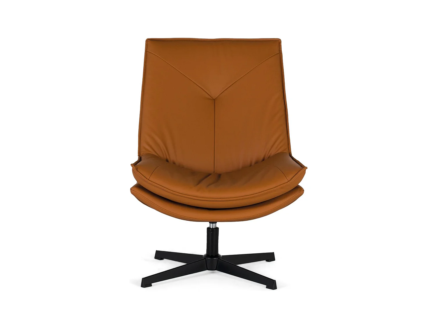 Fauteuil pivotant recouvert de cuir synthétique et rembourrage