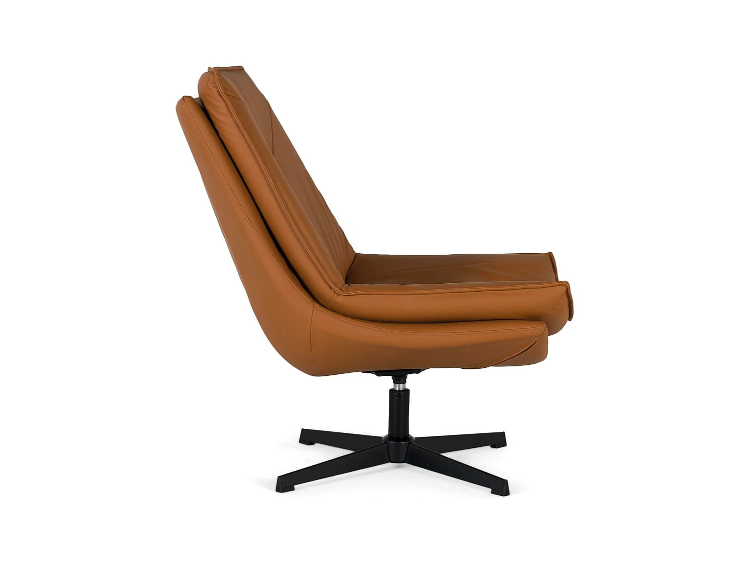 Fauteuil pivotant recouvert de cuir synthétique et rembourrage