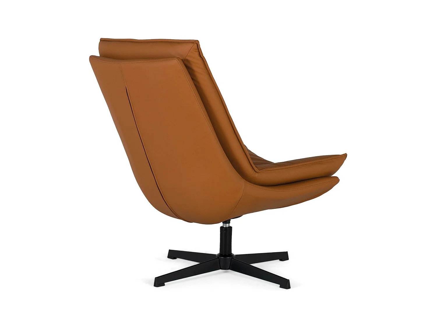 Fauteuil pivotant recouvert de cuir synthétique et rembourrage