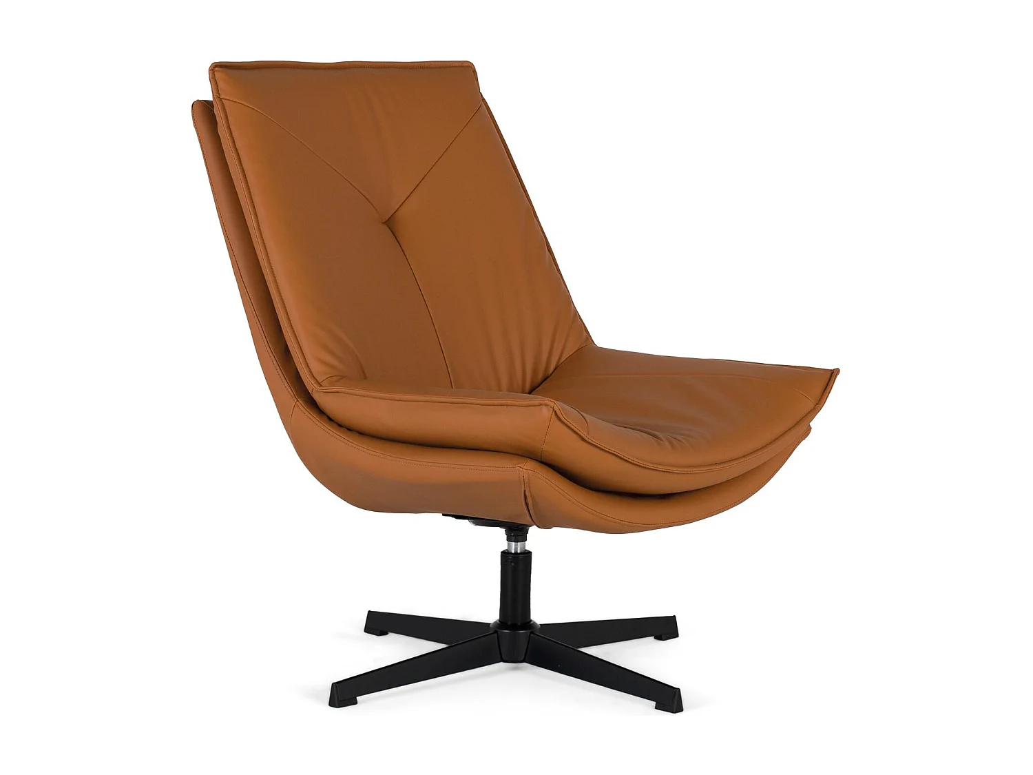 Fauteuil pivotant recouvert de cuir synthétique et rembourrage