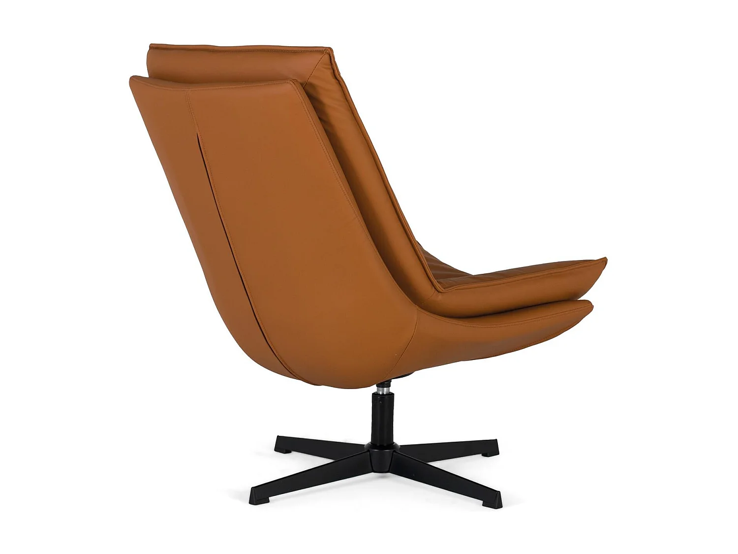 Fauteuil pivotant recouvert de cuir synthétique et rembourrage