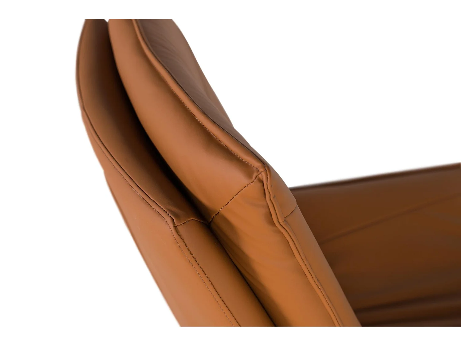 Fauteuil pivotant recouvert de cuir synthétique et rembourrage