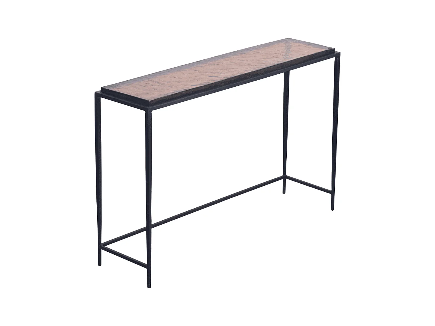 Grande console en verre fumé et métal L110 cm IGLOO