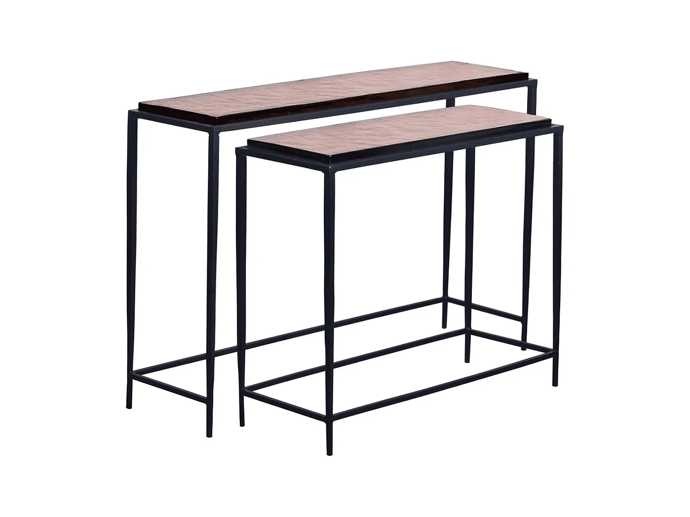 Grande console en verre fumé et métal L110 cm IGLOO