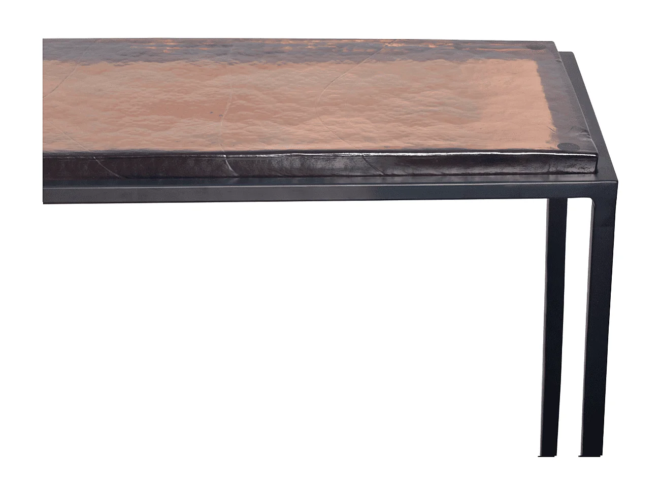 Grande console en verre fumé et métal L110 cm IGLOO