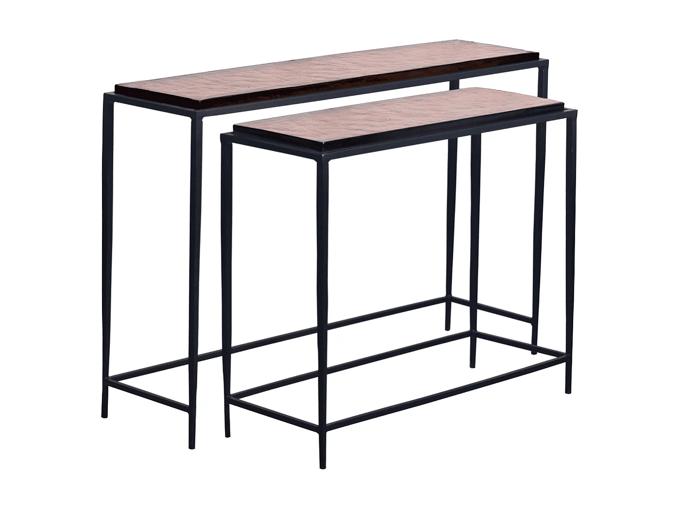 Grande console en verre fumé et métal L110 cm IGLOO