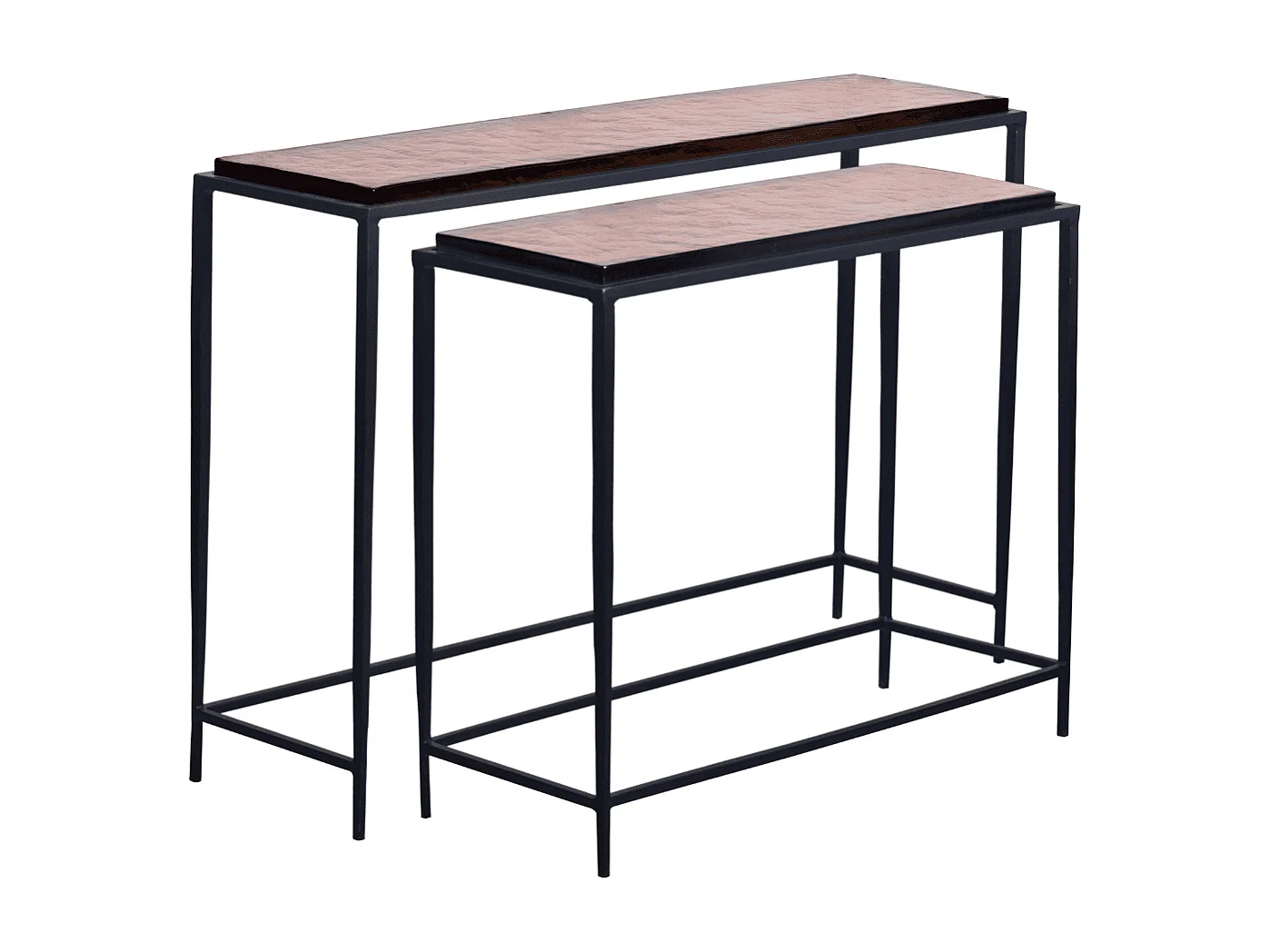 Grande console en verre fumé et métal L110 cm IGLOO