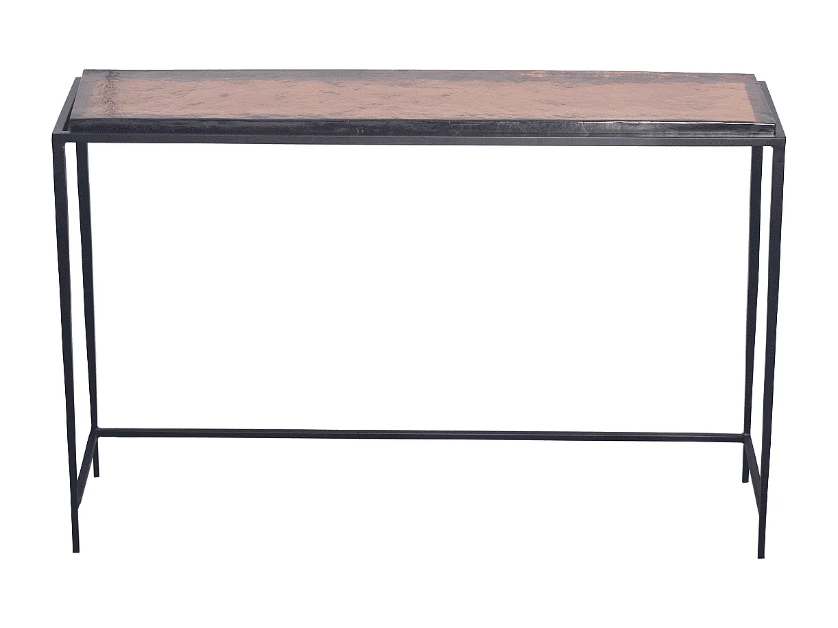 Grande console en verre fumé et métal L110 cm IGLOO