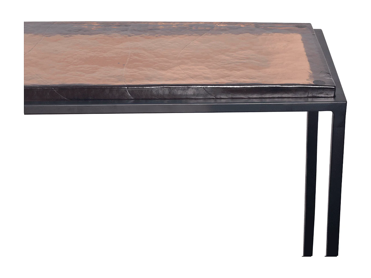 Grande console en verre fumé et métal L110 cm IGLOO