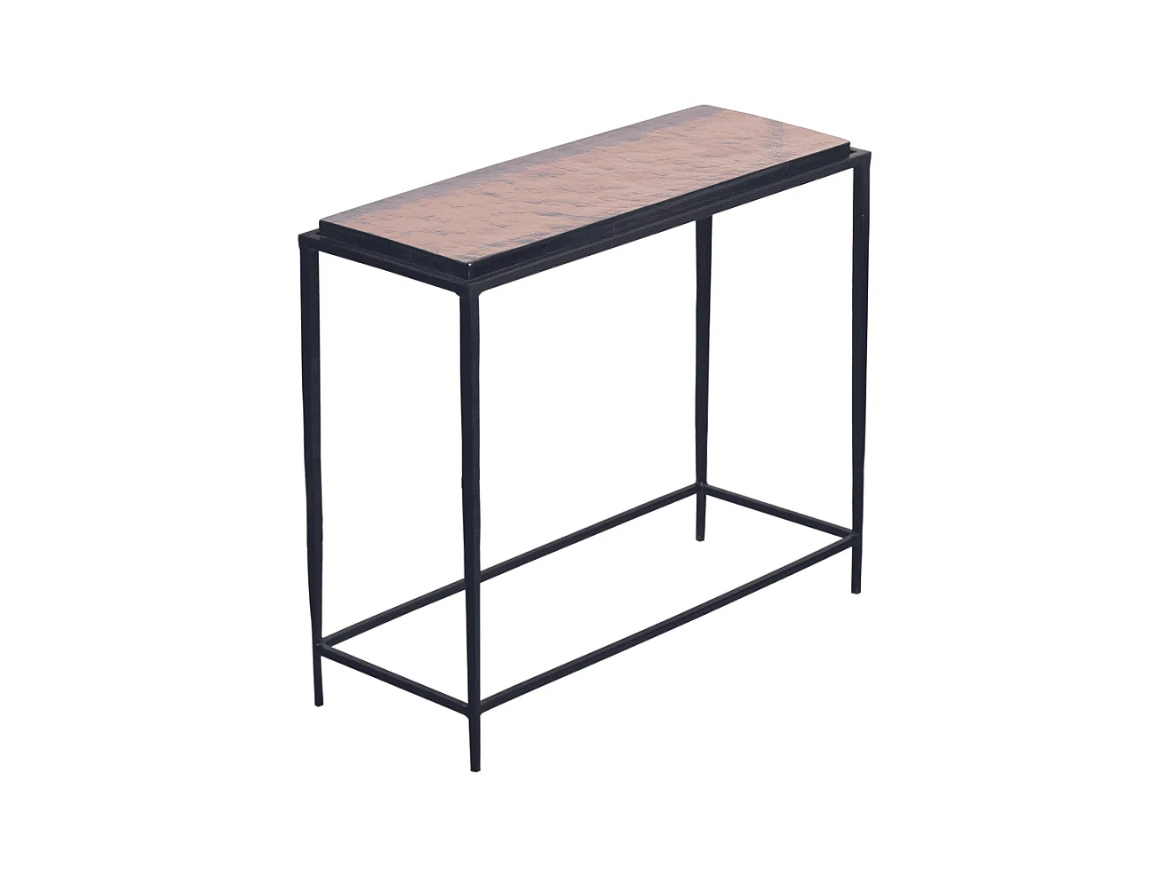 Petite console en verre fumé et métal L80 cm IGLOO