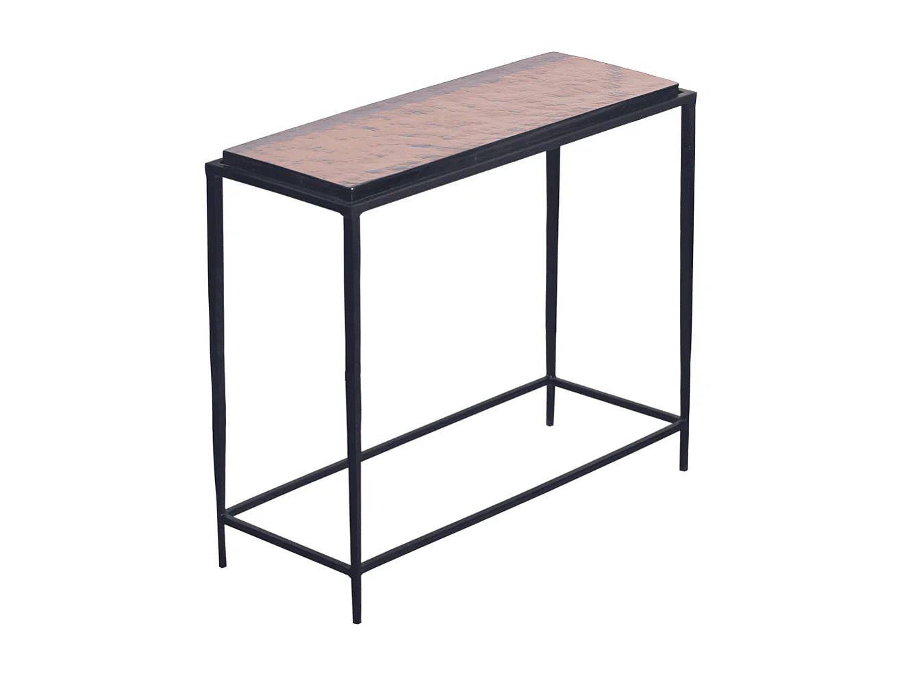 Petite console en verre fumé et métal L80 cm IGLOO