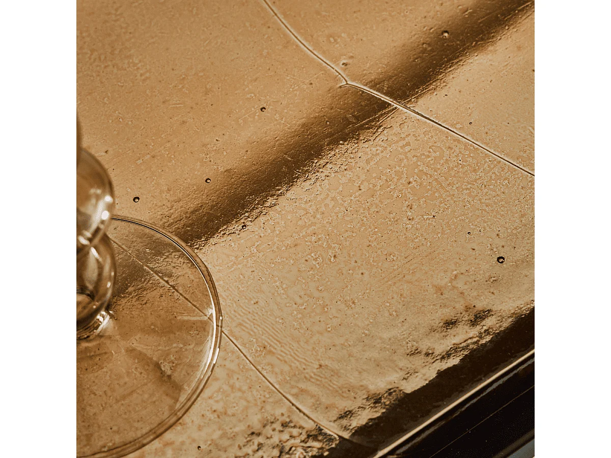 Petite console en verre fumé et métal L80 cm IGLOO