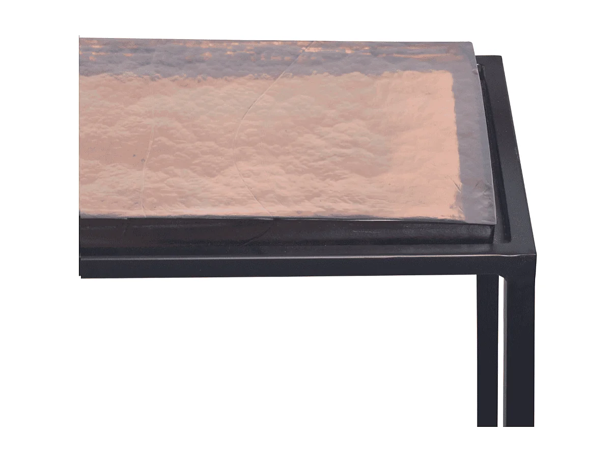 Petite console en verre fumé et métal L80 cm IGLOO