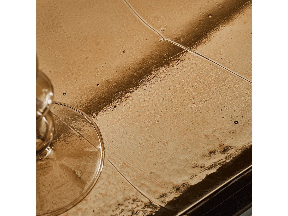 Petite console en verre fumé et métal L80 cm IGLOO