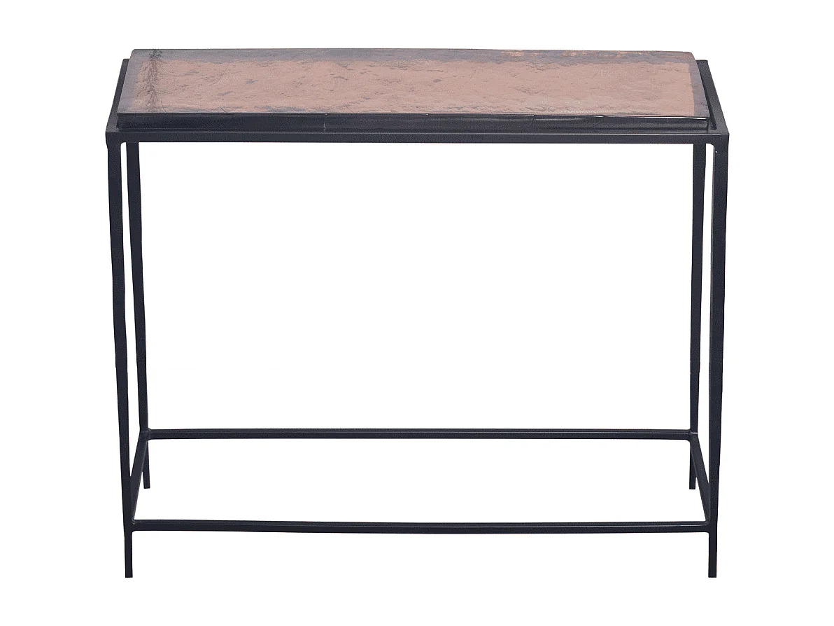 Petite console en verre fumé et métal L80 cm IGLOO