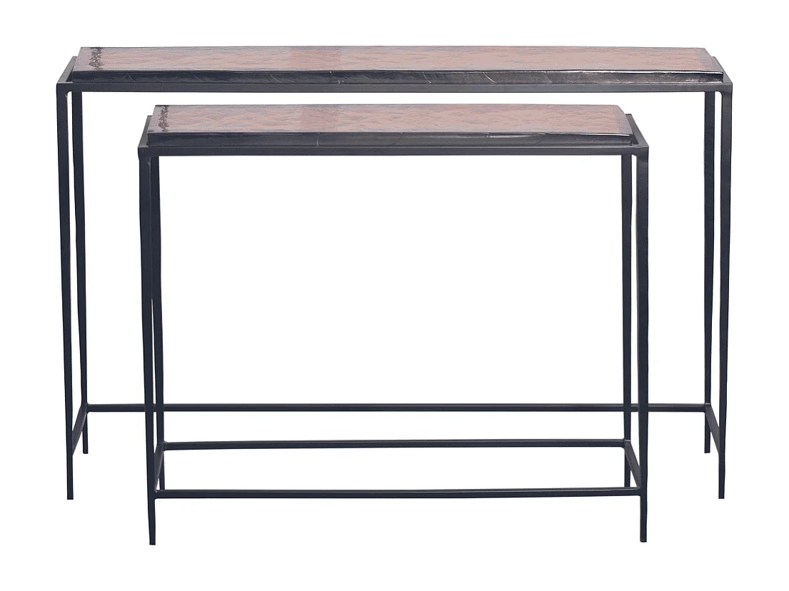 Petite console en verre fumé et métal L80 cm IGLOO