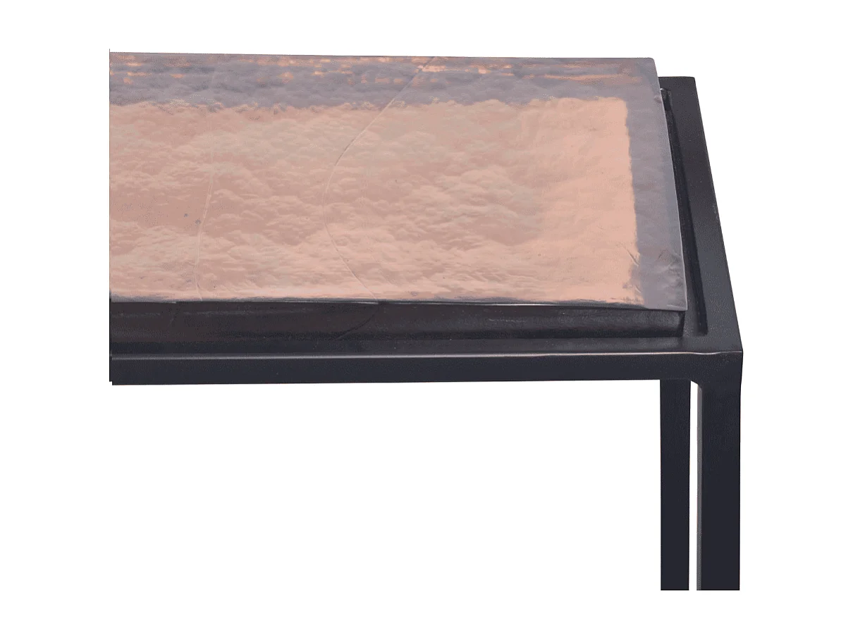 Petite console en verre fumé et métal L80 cm IGLOO