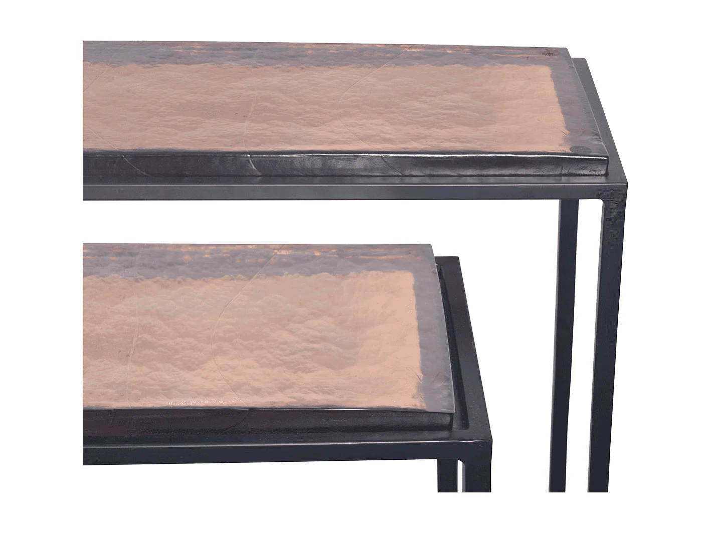 Petite console en verre fumé et métal L80 cm IGLOO