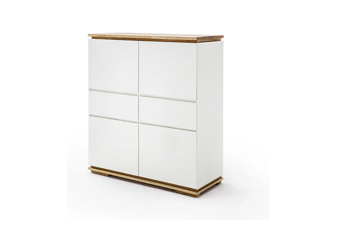 Commode en laqué blanc mat - L102 x H115 x P40 cm