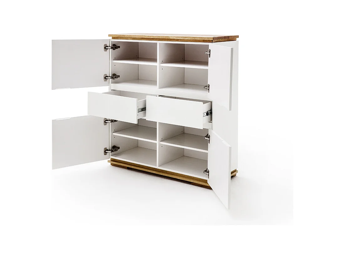 Commode en laqué blanc mat - L102 x H115 x P40 cm