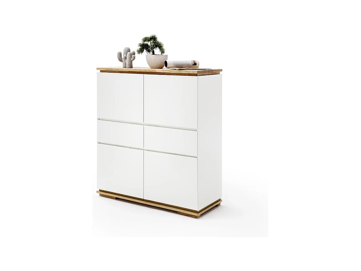 Commode en laqué blanc mat - L102 x H115 x P40 cm