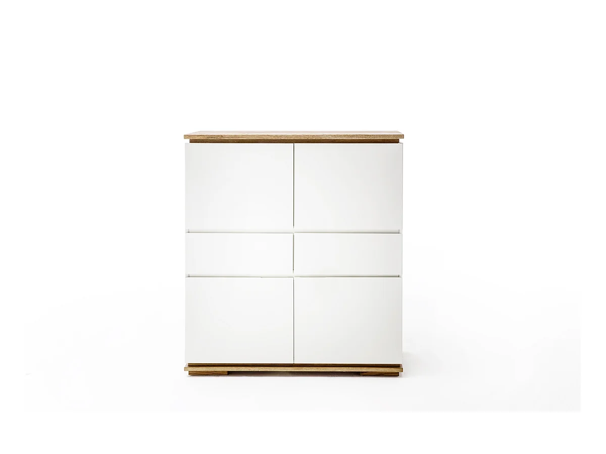 Commode en laqué blanc mat - L102 x H115 x P40 cm