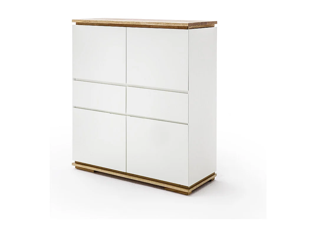 Commode en laqué blanc mat - L102 x H115 x P40 cm