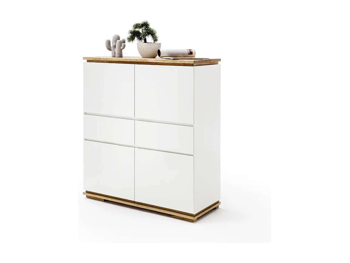 Commode en laqué blanc mat - L102 x H115 x P40 cm