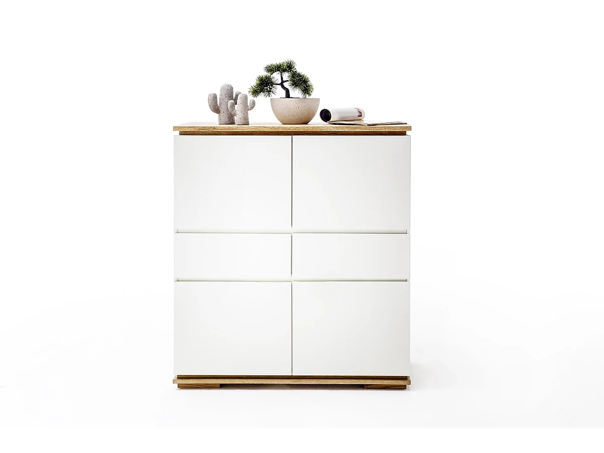 Commode en laqué blanc mat - L102 x H115 x P40 cm