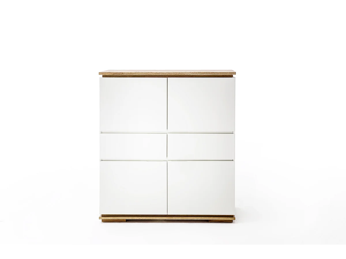 Commode en laqué blanc mat - L102 x H115 x P40 cm