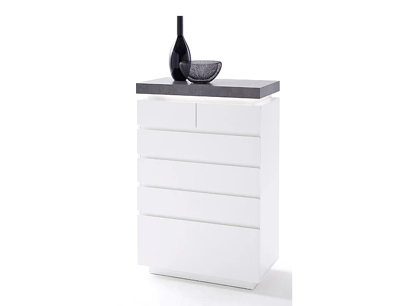 Commode, meuble de rangement avec 6 tiroirs - Longueur 73 x Hauteur 113 x Profondeur 40 cm