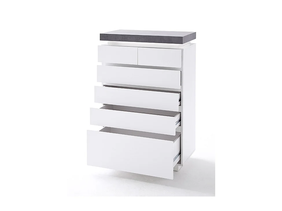 Commode, meuble de rangement avec 6 tiroirs - Longueur 73 x Hauteur 113 x Profondeur 40 cm