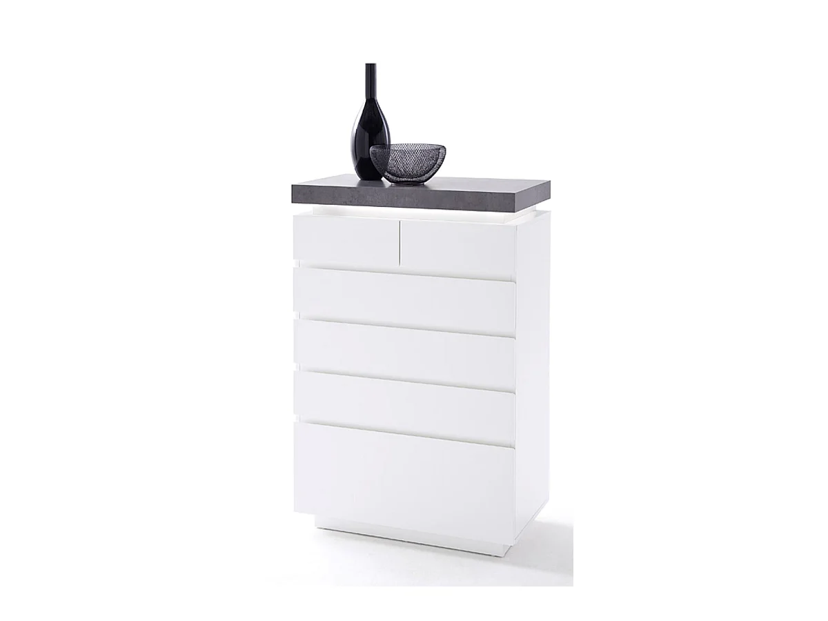 Commode, meuble de rangement avec 6 tiroirs - Longueur 73 x Hauteur 113 x Profondeur 40 cm