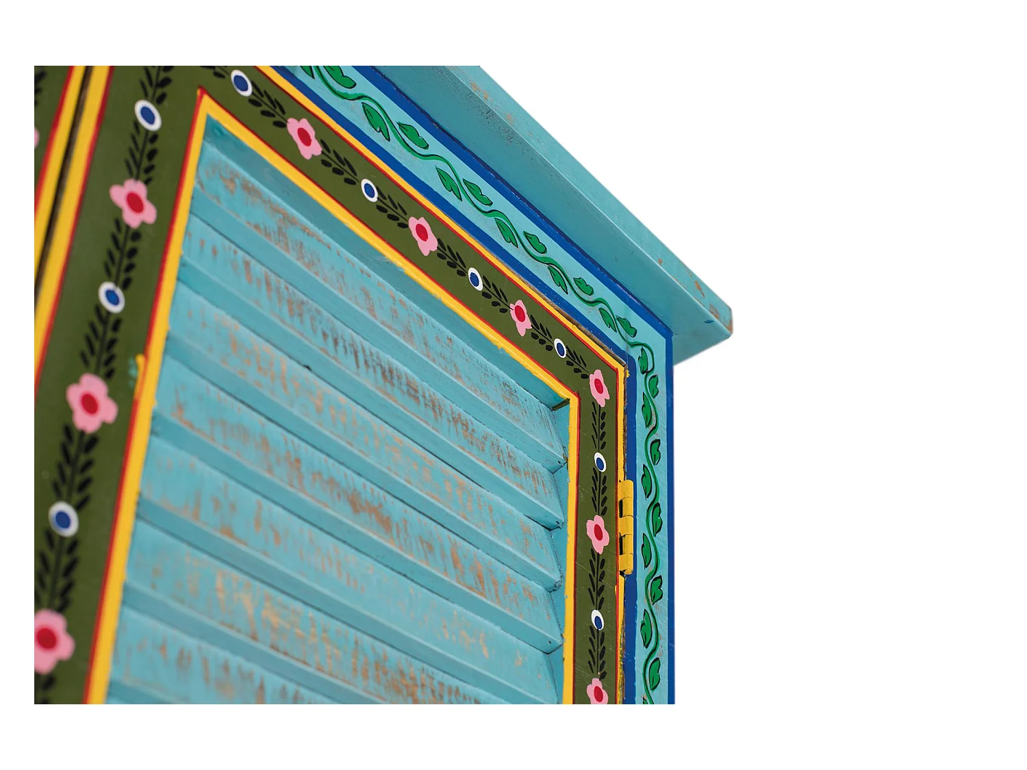 Kleiderschrank aus Mangoholz mit handgefertigtem Design 2 m hoch