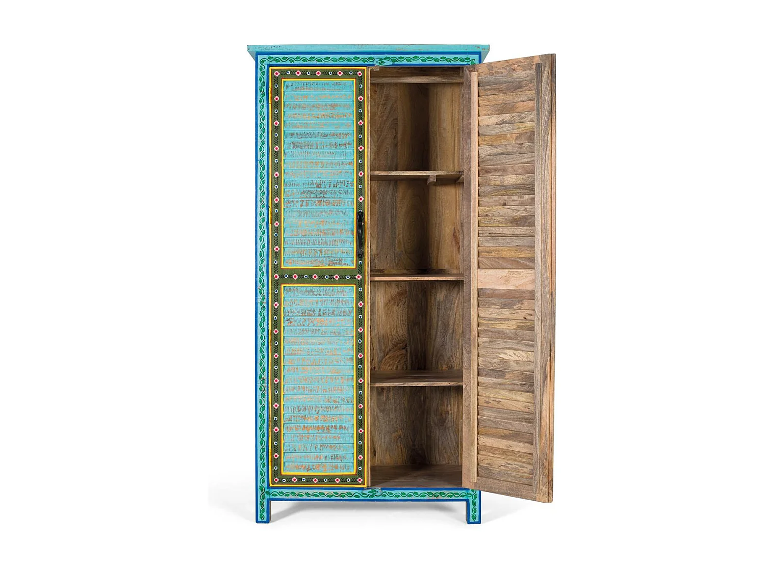 Armoire en bois de manguier au design rzemieślniczy hauteur 2 m