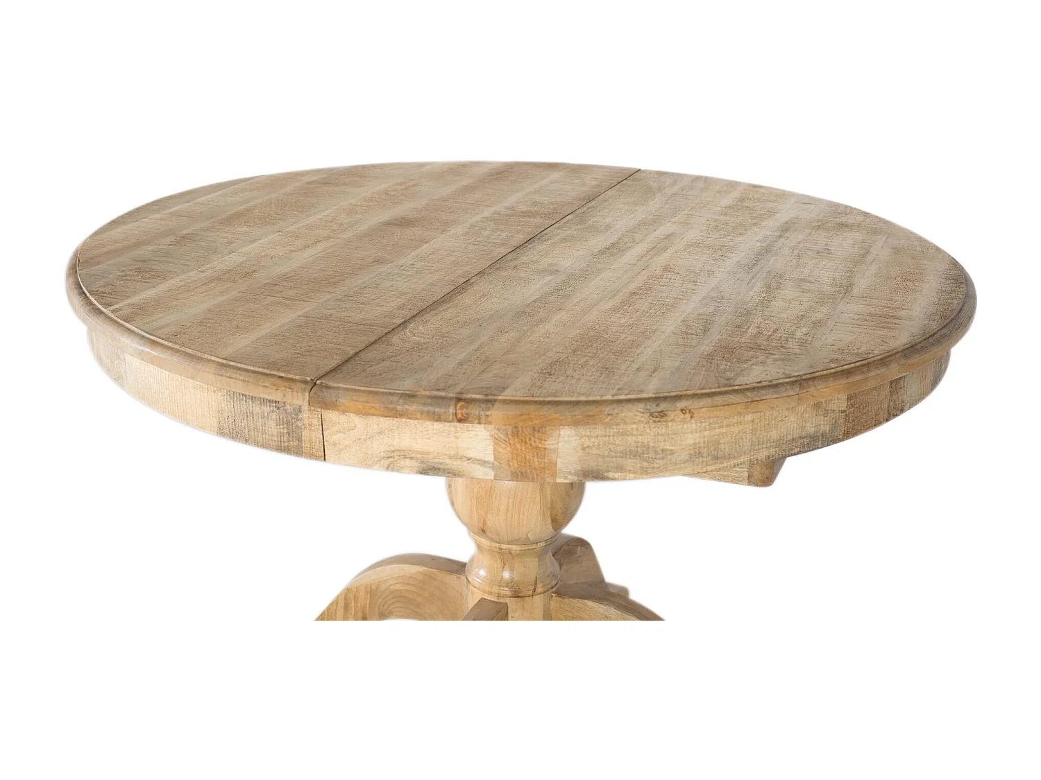 Table à manger extensible en bois de manguier, fabriquée à la main