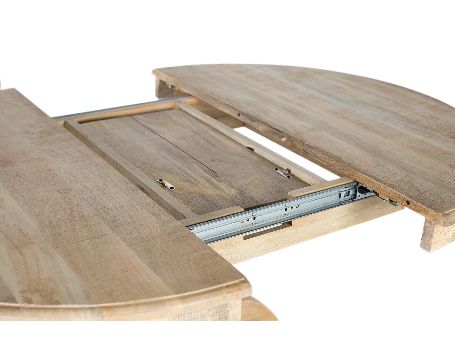 Table à manger extensible en bois de manguier, fabriquée à la main