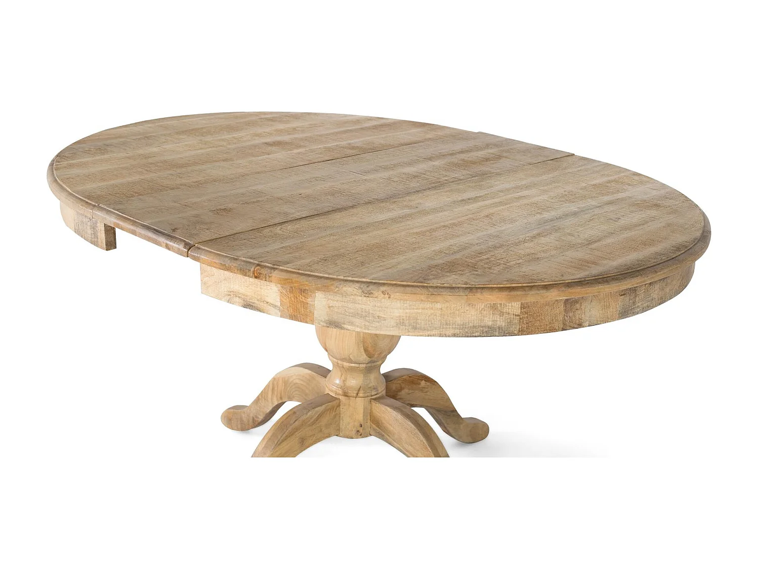 Table à manger extensible en bois de manguier, fabriquée à la main