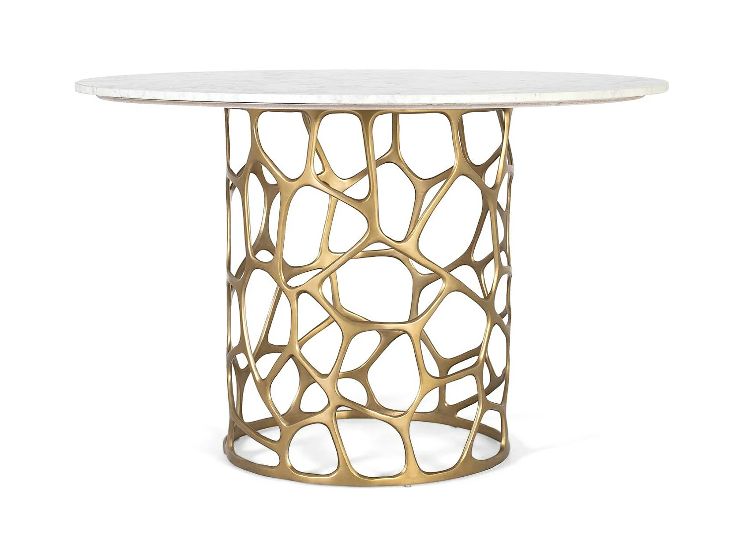 Table à manger en marbre et aluminium fabriquée à la main