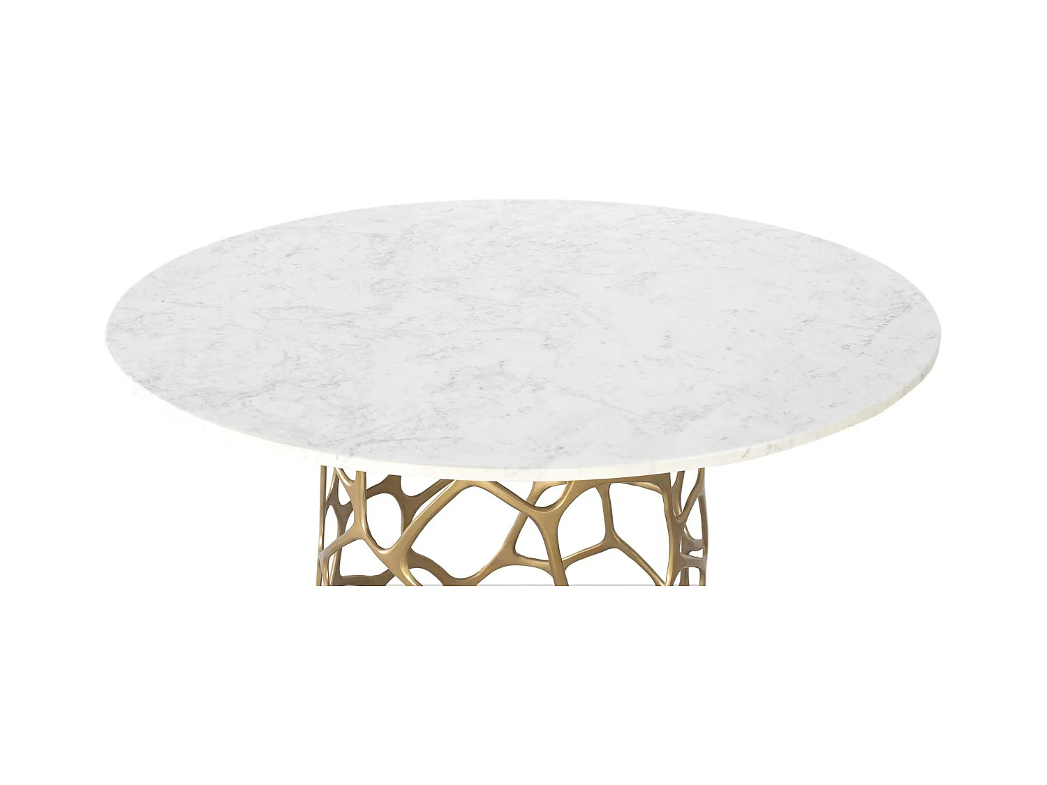 Table à manger en marbre et aluminium fabriquée à la main