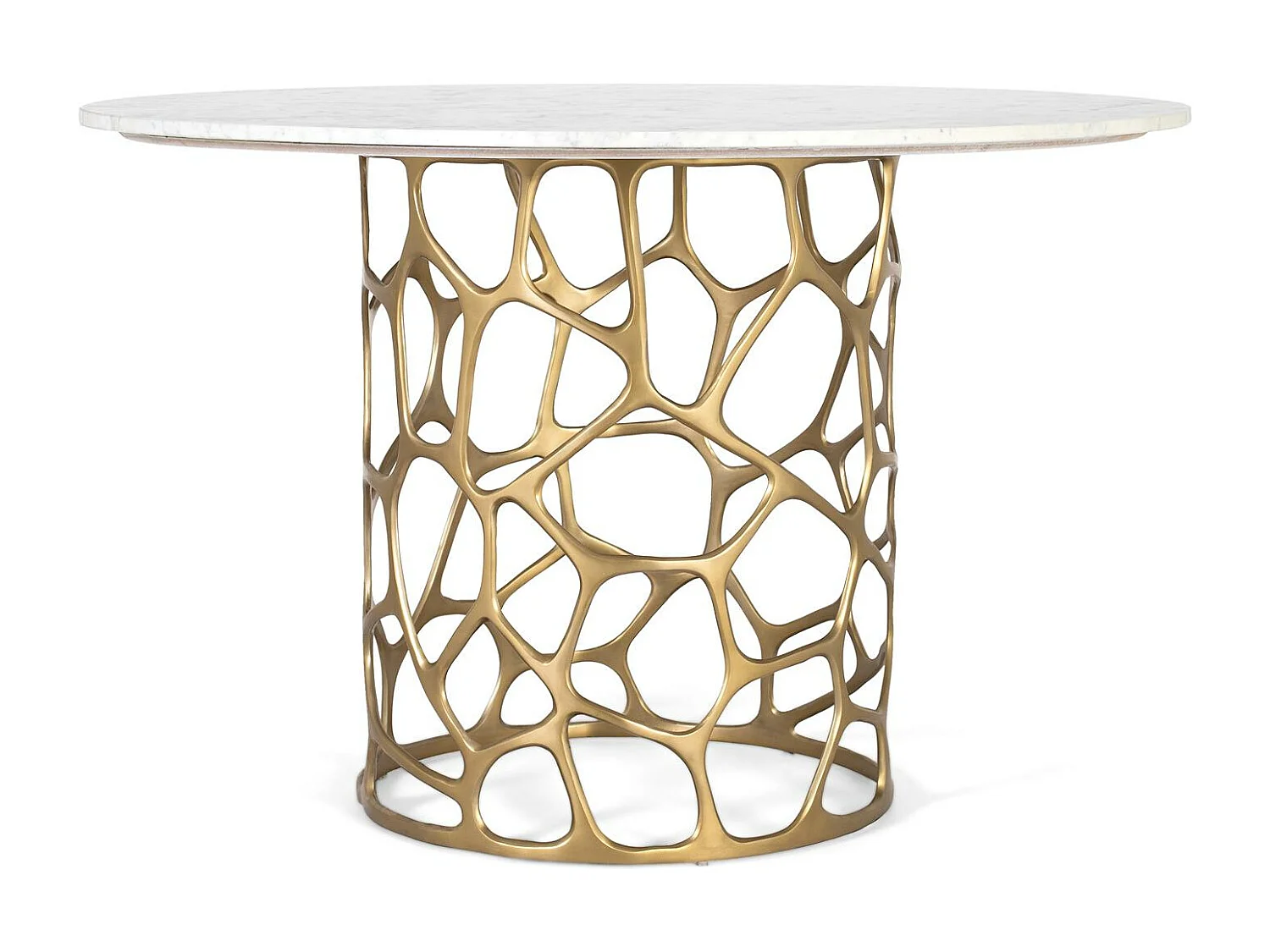 Mesa de comedor en mármo y aluminio fabircada a mano