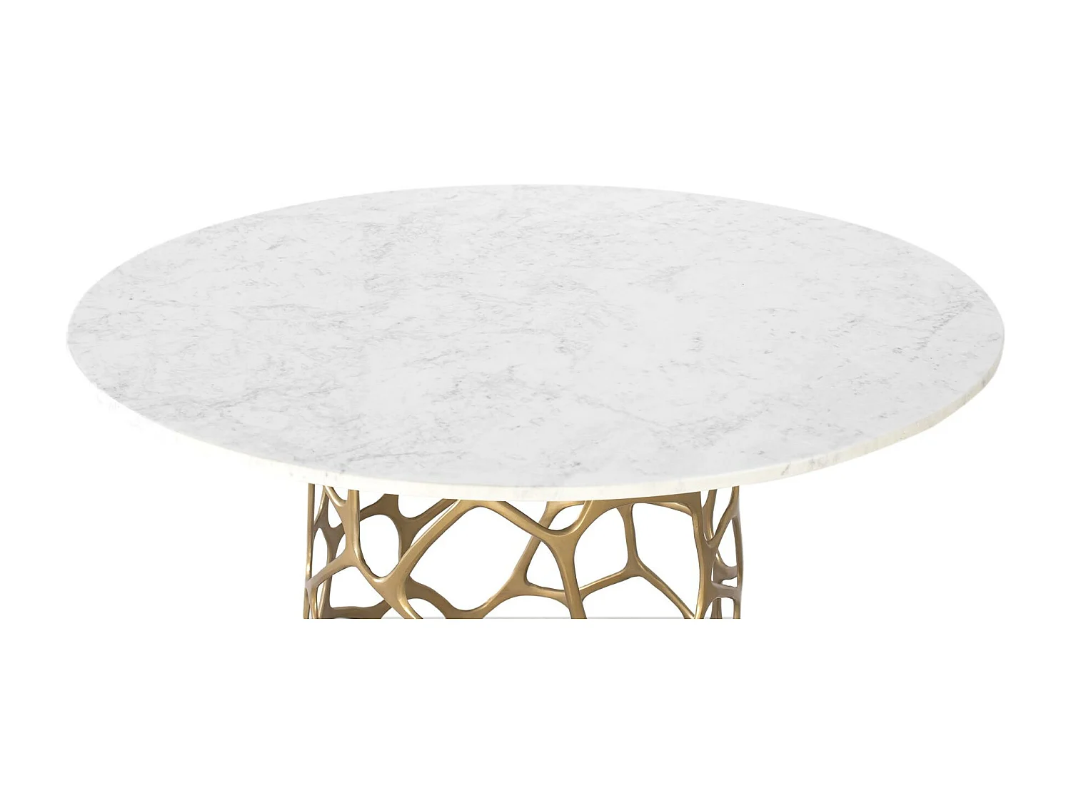 Mesa de comedor en mármo y aluminio fabircada a mano